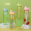 Custom Logo 750ml Colorful Transparent Portable Plastic Sports Water Bottle Bottles With Handle