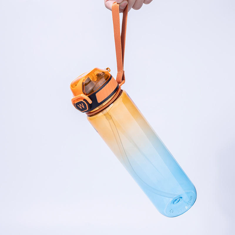 Hot Sale 1L Tritan Water Bottle BPA Free Gradient Color for Gym Fitness Sports Sports Motivational Time Marker