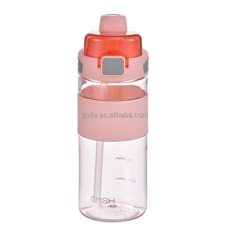 Portable BPA-Free Straw Water Bottle Time Scale New Leakproof Design for Students Kids for Outdoor Sports School Party-Friendly