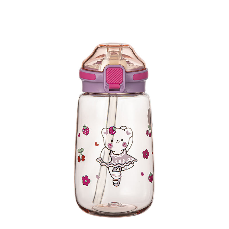 Customizable 600ml Premium Quality Portable Gym Outdoor Sport Water Bottles with Straw Plastic Drinkware