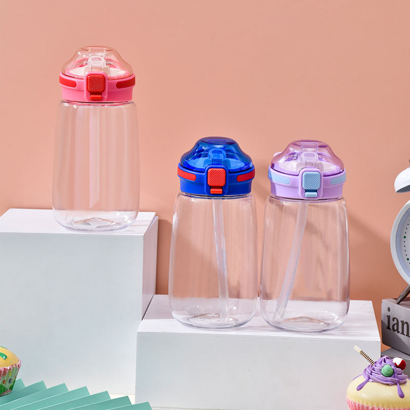 High-Value Cute Cartoon Direct Drinking Straw Cup Portable Plastic School Container Double Cup for Convenient Drinking