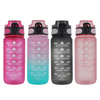 Wholesale 750ML 32Oz Gradient Sports Water Bottle Custom Logo Plastic with Time Marker