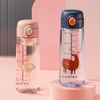 Cute Animal Pattern Plastic Bottle with Tea Divider and Bouncing Lid Wholesale for Camping and Boiling Water