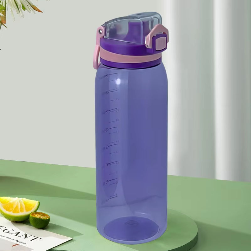 Home Travel School Gym Outdoors BPA Free Reusable Plastic Water Bottle with Carry Handle