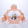 25oz BPA-Free Plastic Water Bottle with Shoulder Strap and Straw Cute Portable Leakproof Design for Children's Use and Gifts