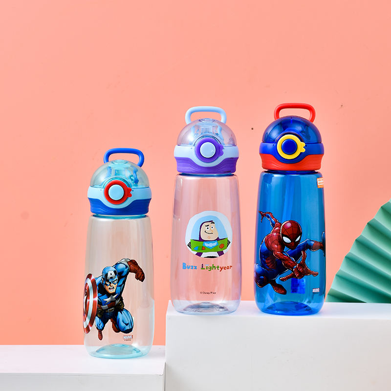 Eco-Friendly 22oz BPA-Free Sports Plastic Water Bottle with Lid for Direct Drinking by Kids for Presents