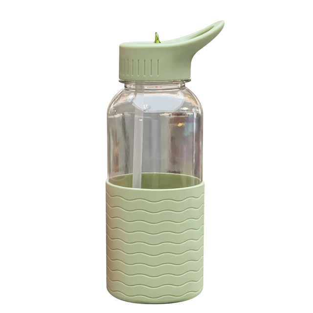 Wholesale Customized Clear Sports Water Bottles with Antislip Silicone Sleeve for Boiling Water for Camping