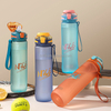 Hot Sales Bpa Free Fitness Motivational Custom Wholesale Straw Drinking Plastic Water Bottle With Time Marker and Rope