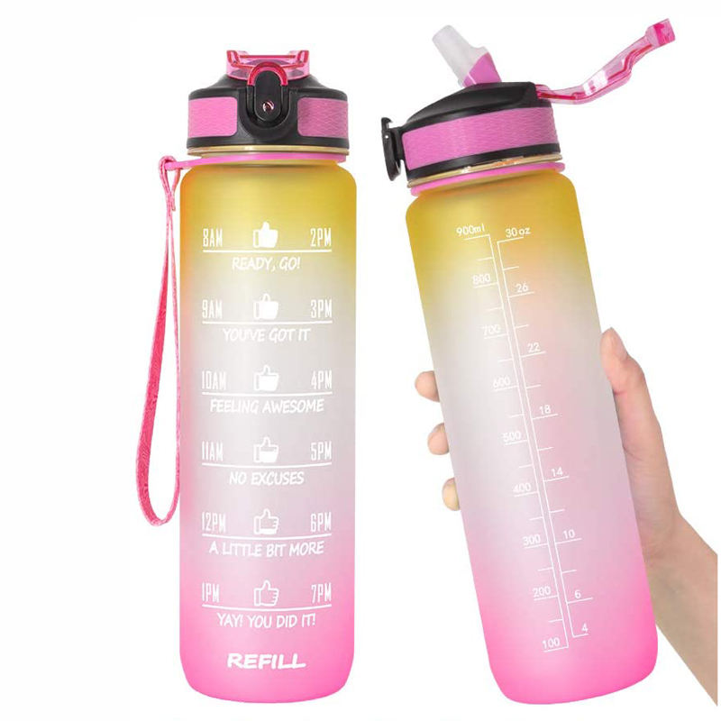 1L BPA-Free Motivational Plastic Water Bottle with Soft Straw for Day to Day Hydration Great Gift Idea