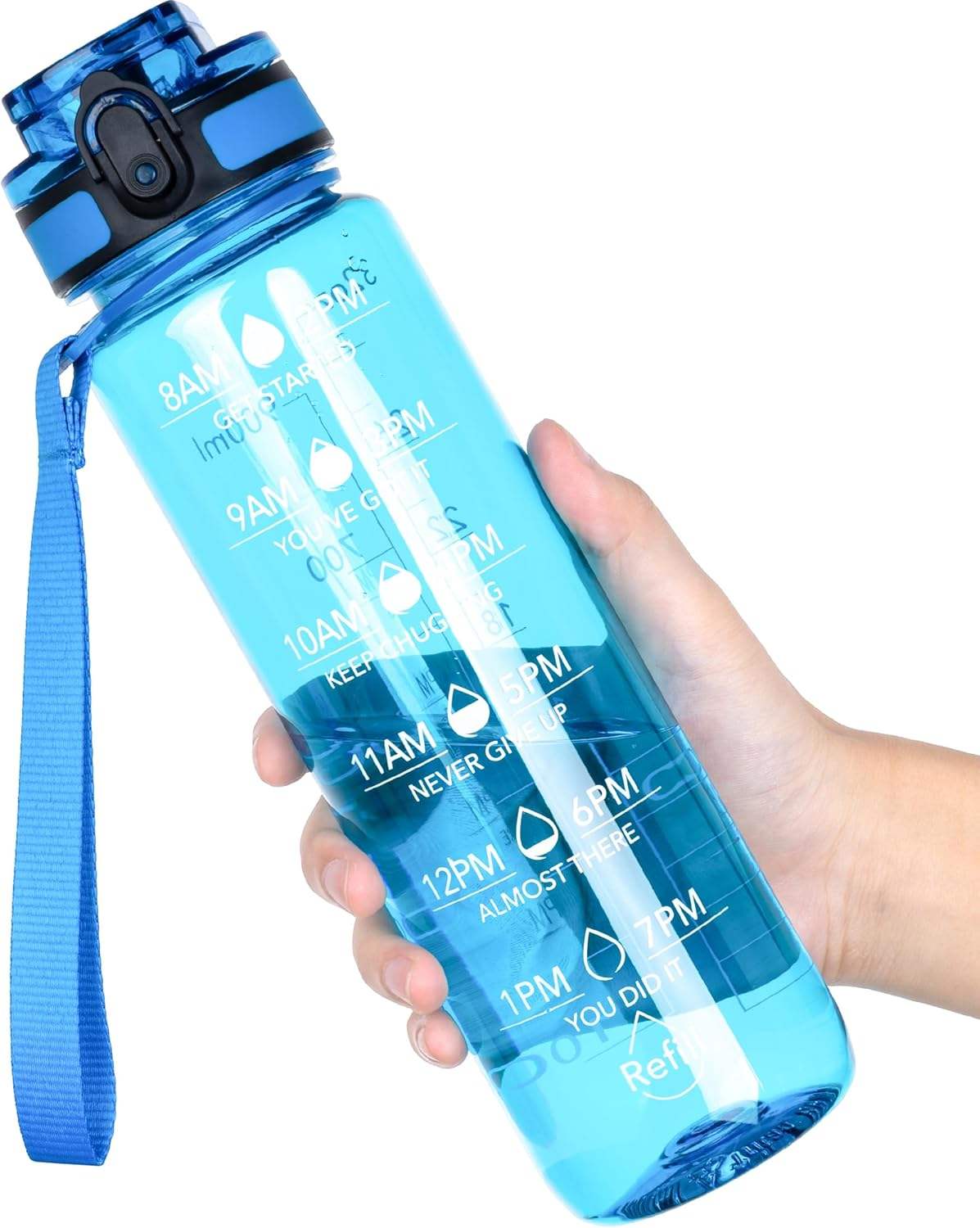 Tritan BPA-Free 32oz Durable Leakproof Water Bottles Wide Mouth with Easy Clean Brush for Gym Travel Home School Office Use