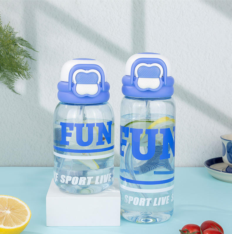 Eco-Friendly 650ml Tritan Portable Plastic Water Bottle with Flip Straw Beautiful Colours BPA-Free Sippy Cups for Camping