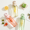 Customized 750ML Transparent Fruit Infuser Tube Plastic Water Bottles Direct Drinking and for Presents