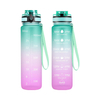 1L 32oz Clear Sports Water Bottle Portable Plastic with Motivational Time Marker for Hiking
