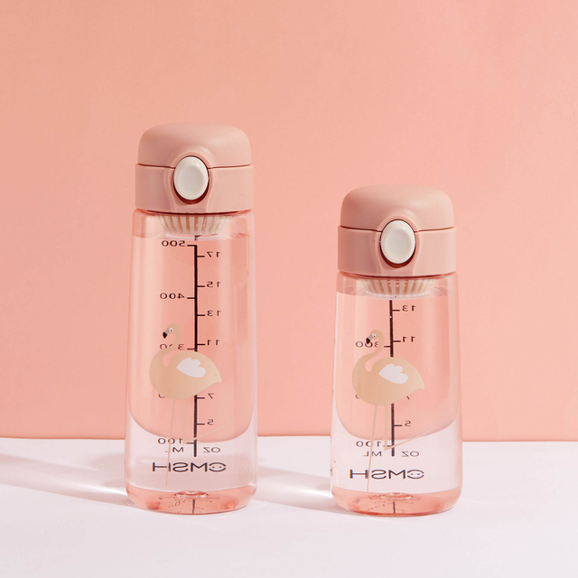 Cute Animal Pattern Plastic Bottle with Tea Divider and Bouncing Lid Wholesale for Camping and Boiling Water