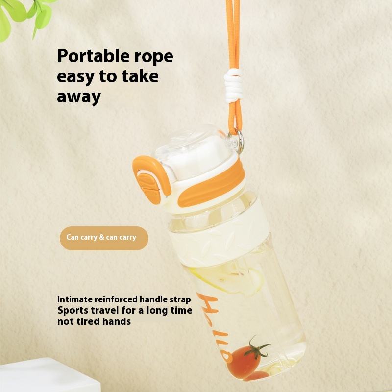 Large Capacity BPA-Free Plastic Water Bottle High Color Value Portable INS Custom Logo Double Straws for Camping Direct Sale