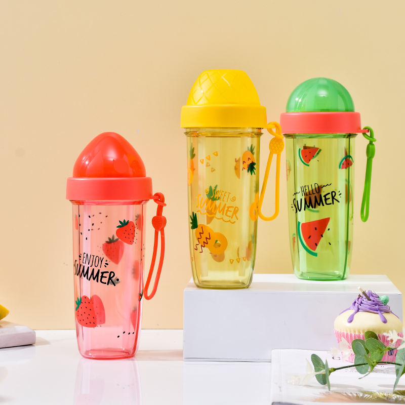 Creative Dual-Straw Water Cup for Outdoor Camping One Cup for Two Different Drinks for Boiling Water