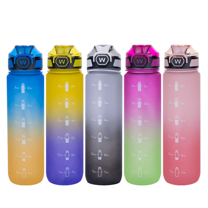 32oz Hot Sell Large Motivational Water Bottle Time Marker Bpa Free for Sport and Fitness Water Bottle Plastic Sport Water