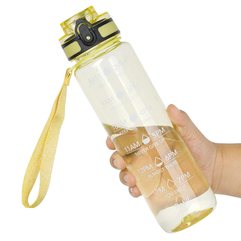 Wholesale BPA Free Plastic Water Bottles with Leakproof Time Marker Direct Drinking for Presentations