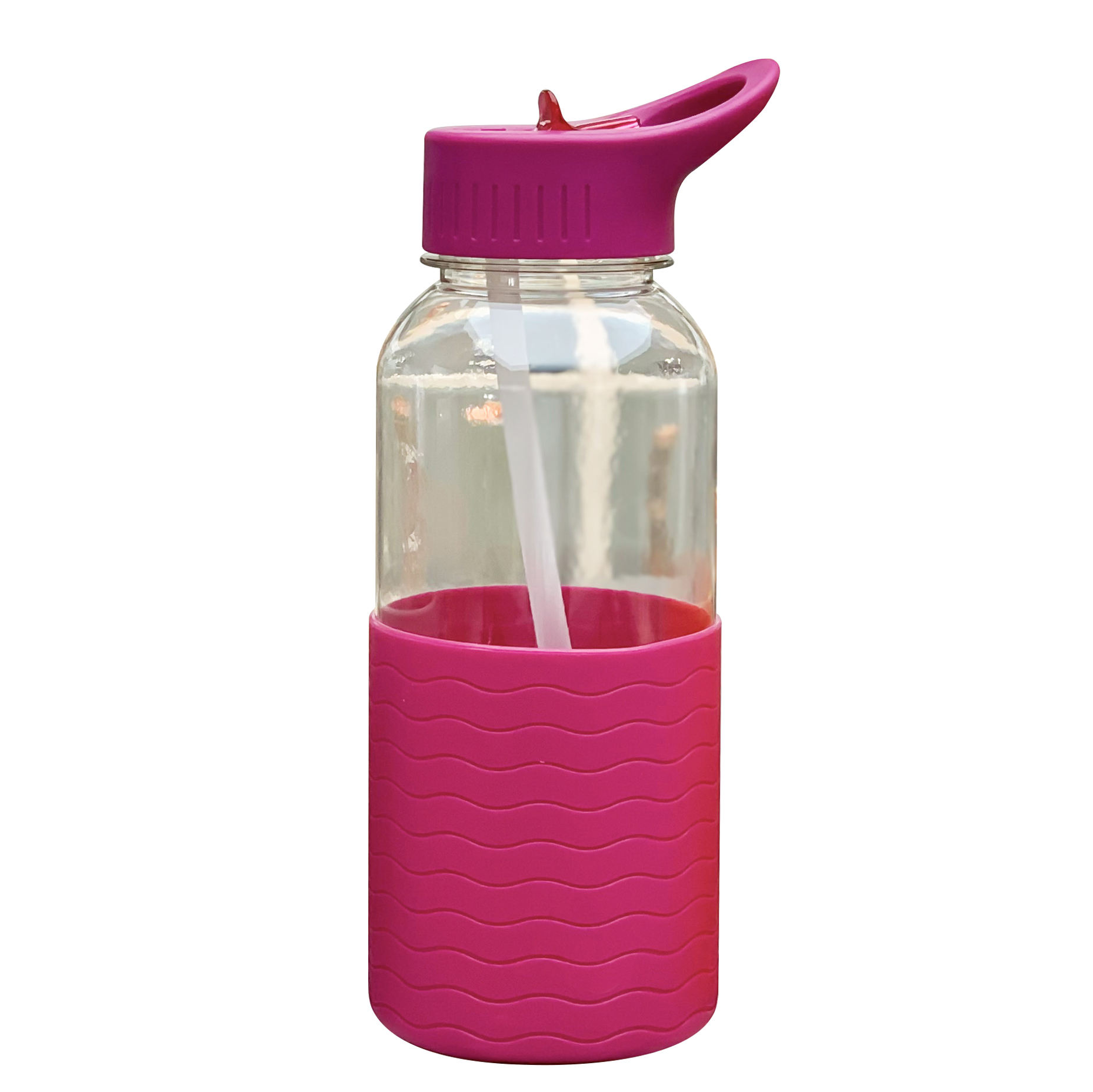 BPA-Free 32oz Plastic Sports Water Bottle Leakproof and Reusable with Flip Top Straw and Handle for Camping and Boiling Water
