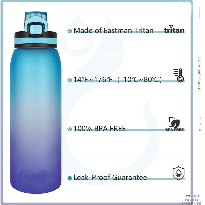 Customized Outdoor Drinking Water Bottle Time Marking Plastic Water Jug for Boiling Water
