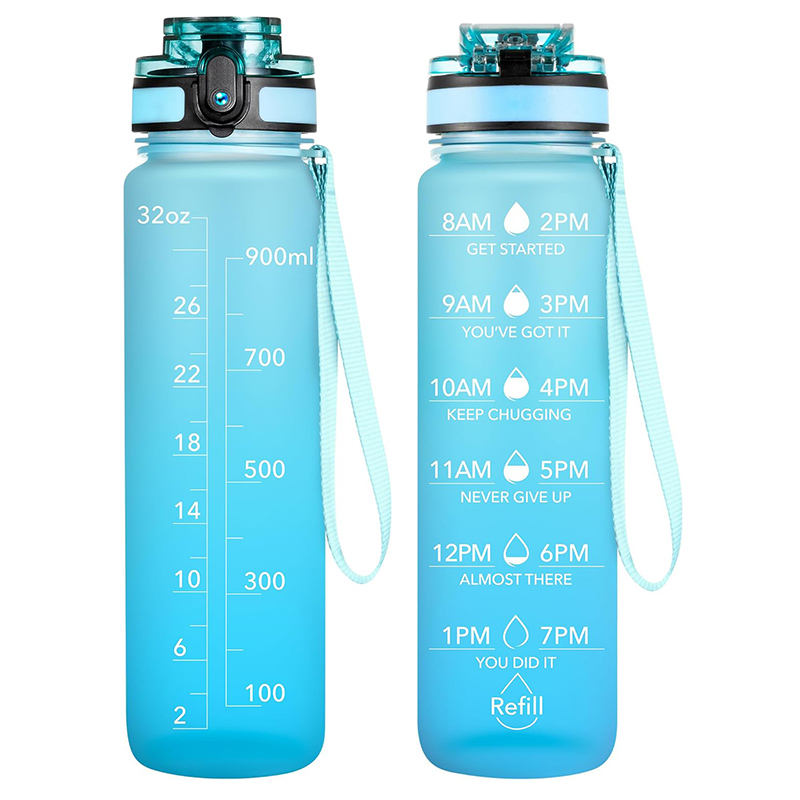 BPA-Free Leakproof Outdoor Gym Fitness Water Bottles Direct Drinking Plastic for Adults Children for Gym Motivational Present
