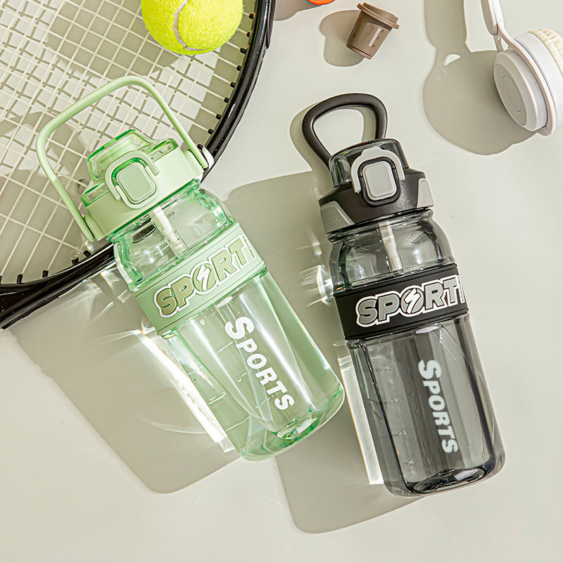 21oz 600ml Sports-Optimized Good-Looking Plastic Drinkware Water Bottles with Integrated Straw