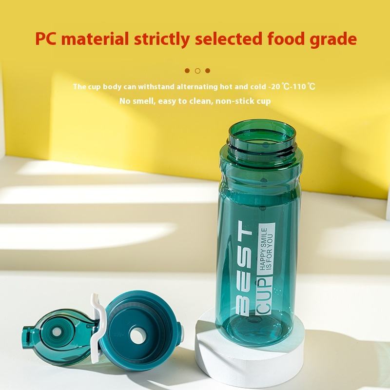 Custom Logo 560ml 700ml Unbreakable Sports Water Bottles Flip Top Clear Plastic Direct Drinking Boiling Applicability for Adults