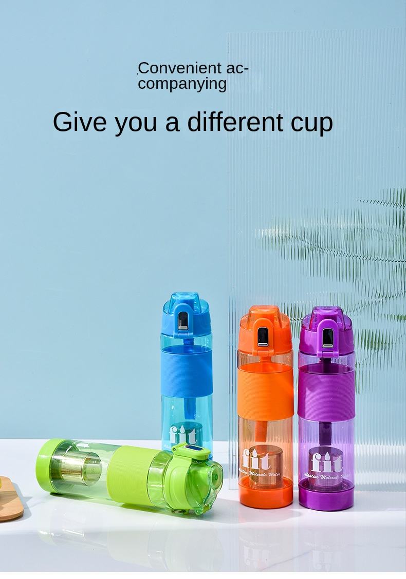 650ml Hydrogen Zinc Water Sports Bottle Mineral Stone Water Cup for Alkaline Water