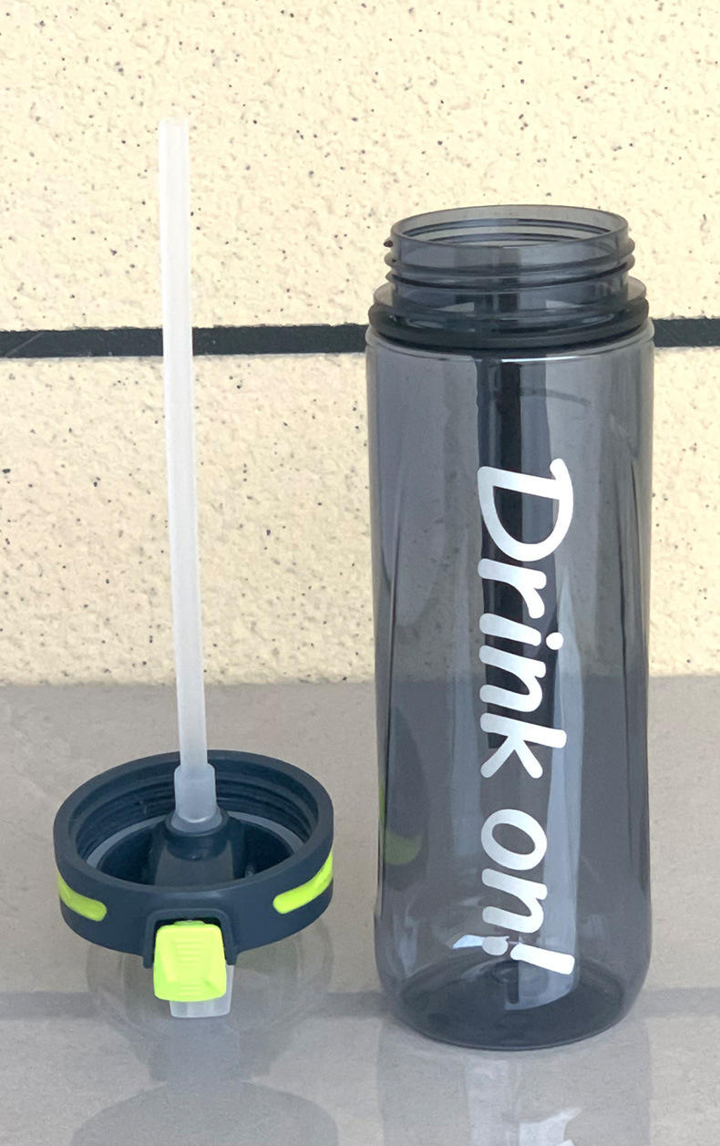 1000ml Plastic Water Bottles with Straw Flip Top Lid & Leakproof for Camping for Boiling Water