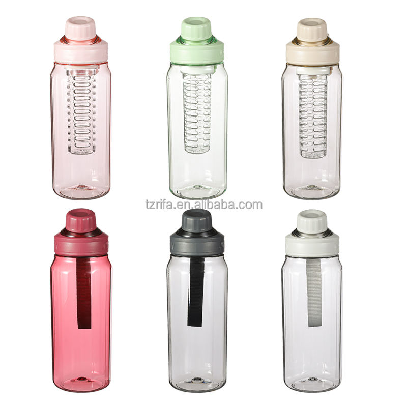750ml Portable Clear Plastic Water Bottle with Filter for Outdoor Travel Gym Sports Cycling Camping