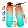 Wholesale Large Capacity Fashion Colorful Time Mark Portable Water Bottles for Summer Outdoor Workout