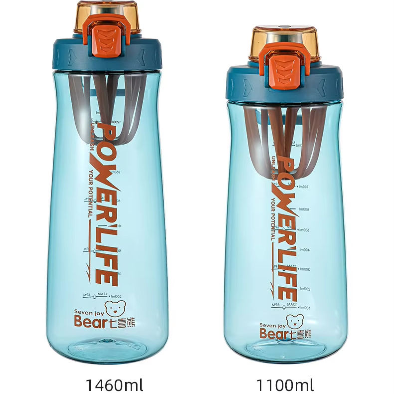 Hot Sale 1100ml Tritan Plastic Sports Fitness Bottle 38oz Direct Drinking Fruit Infuser BPA Free Safe for Gym Camping Applicable