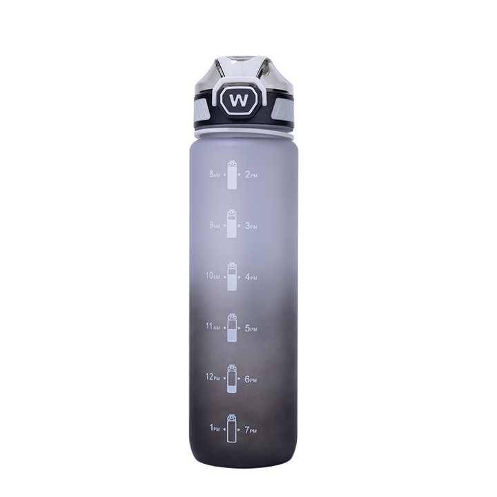 1L 32oz Motivational Gym Fitness Water Bottles BPA-Free PETG with Time Marker Wholesale Plastic Drinkware 1000ml Straw Bottle