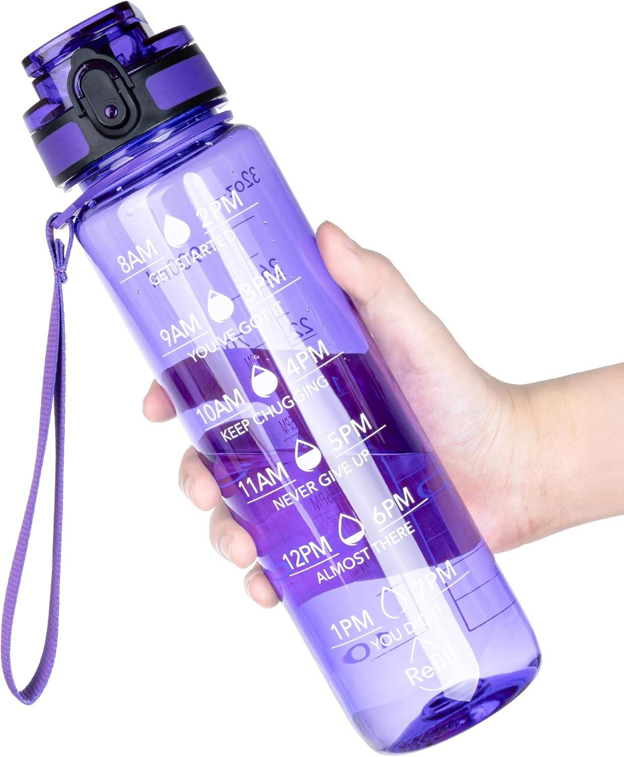 Tritan BPA-Free 32oz Durable Leakproof Water Bottles Wide Mouth with Easy Clean Brush for Gym Travel Home School Office Use
