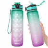 1L BPA-Free Motivational Plastic Water Bottle with Soft Straw for Day to Day Hydration Great Gift Idea