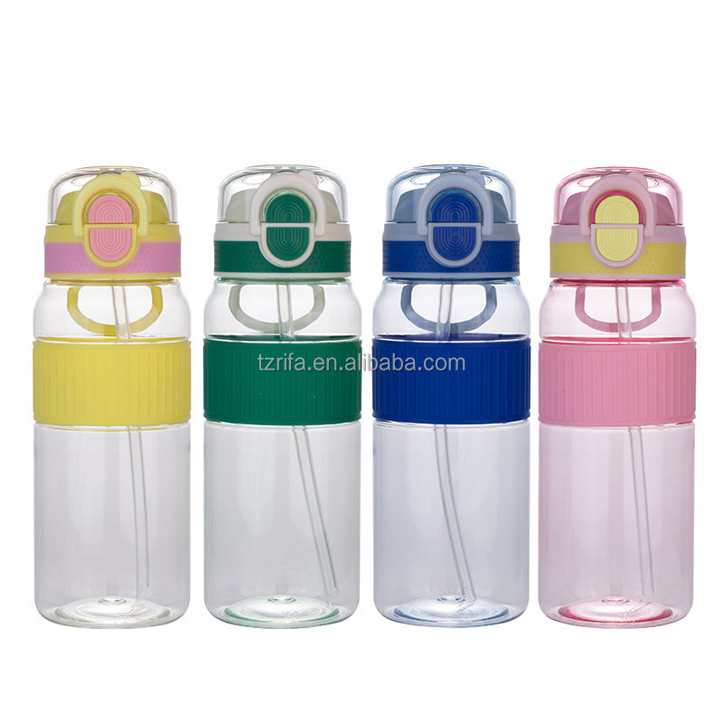 Wholesale 680ml Customized Tritan Straw Sports Flask Lip Plastic Sippy Water Bottle with Handle for Direct Drinking for Camping