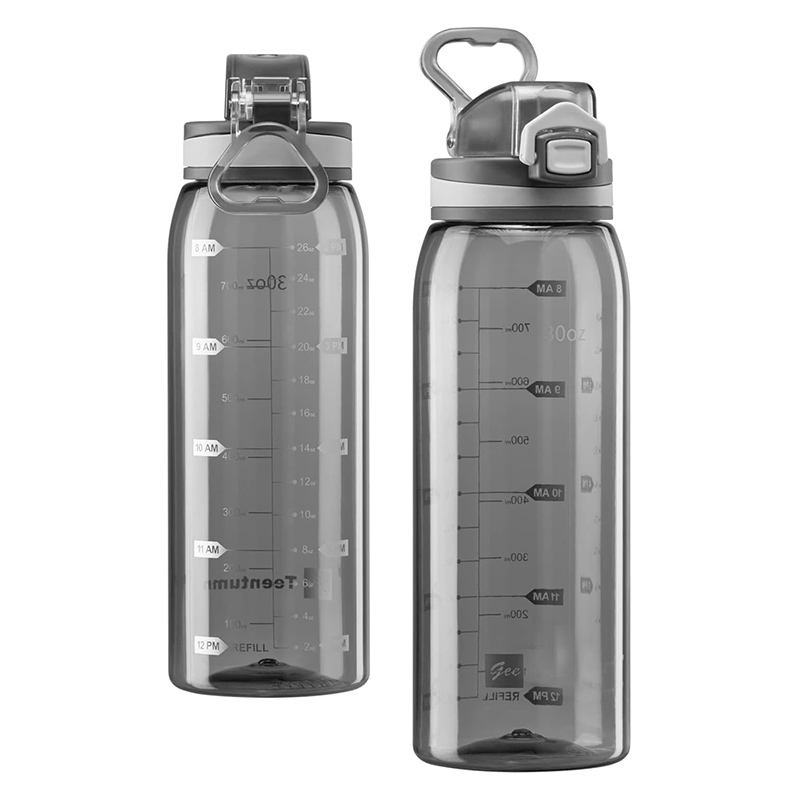 900ML Tritan Plastic Sports Water Bottle with Straw and Plastic Handle Direct Drinking and Boiling Water Applicable