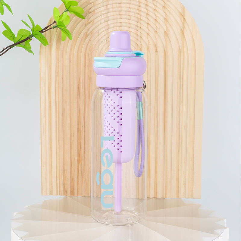 700ml Portable Clear Gym Plastic Water Bottles With Infuser and Double Drinking Ways Outdoor Plastic Water Bottles