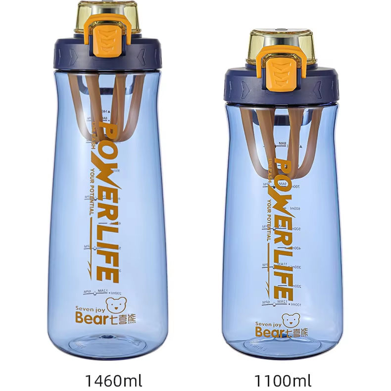 Hot Sale 1100ml 38oz Tritan Plastic Sports Fitness Water Bottle Fruit Infuser Direct Drinking for Gym Camping BPA Free Custom