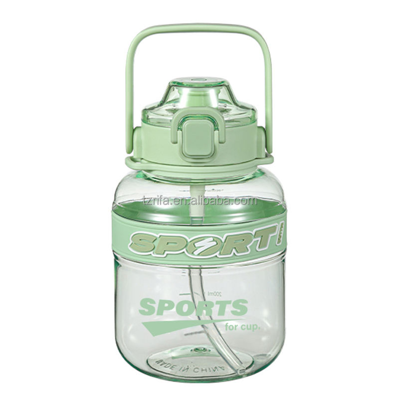 Summer Girls Sports Water Bottle with 1L 32oze Large Capacity Straw Type Plastic Bag for Outdoor Camping Tours