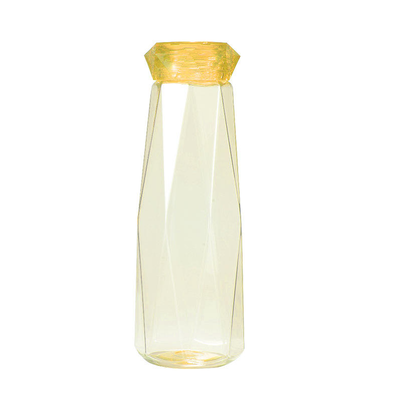 Portable Colorful Borosilicate BPA-Free High Creative Drinking Mug with Lid for Camping 550ml Diamond Design