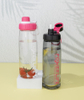 Custom Logo 750ml Portable Plastic Sports Water Bottle with Handle Colorful Transparent for Travel