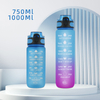 Stocked 1000ml Tritan Sport Water Bottle BPA-Free with Eco-Friendly Logo Leak-Proof Lid for Outdoor Running Handle Design