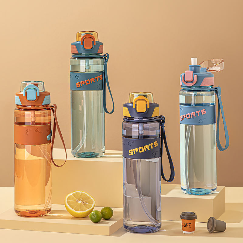 Wholesale 1000ml Eco-friendly Reusable Clear Plastic Sports Water Bottles Durable Drinkware