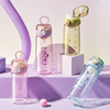 500ml Sports Plastic Water Bottle with Tea Compartment Portable for Girls Outdoor Sports Direct Drinking Plastic Handle