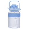 Wholesale Direct Drinking Water Bottle 1000ml Gradient Design Strap Straw Food Grade Leak Proof Plastic Drinkware for Drop