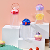High-Value Cute Cartoon Direct Drinking Straw Cup Portable Plastic School Container Double Cup for Convenient Drinking