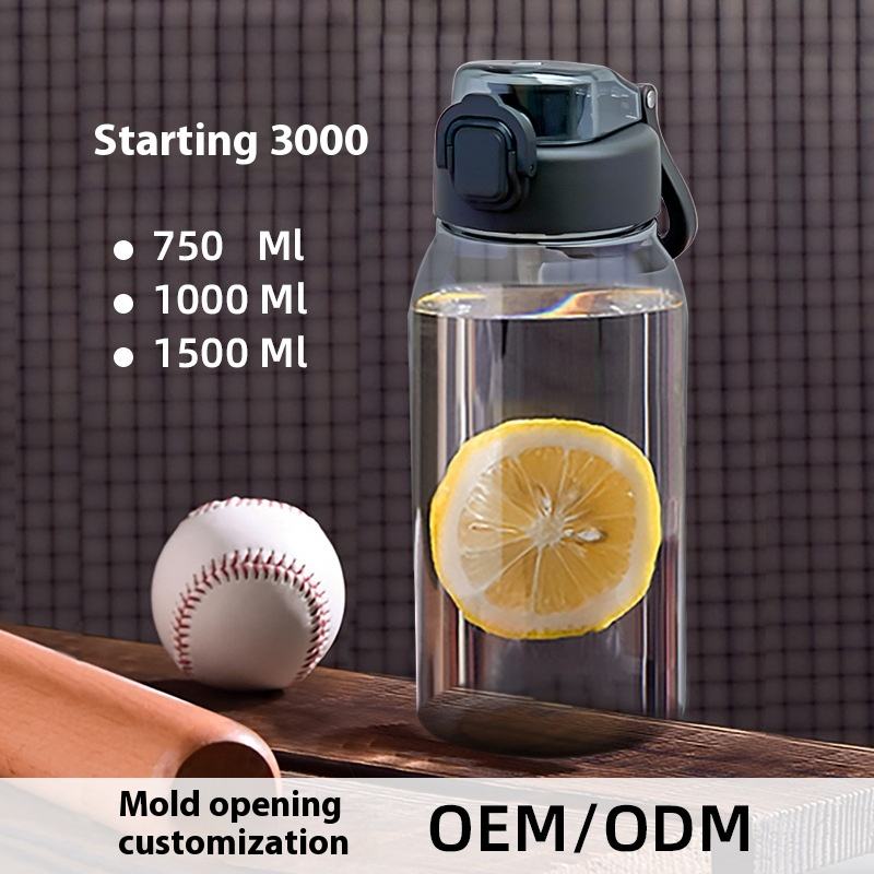 TRITAN BPA-Free Plastic Water Bottle with Logo High-Temperature Resistant Straw Fitness Sports Bottles