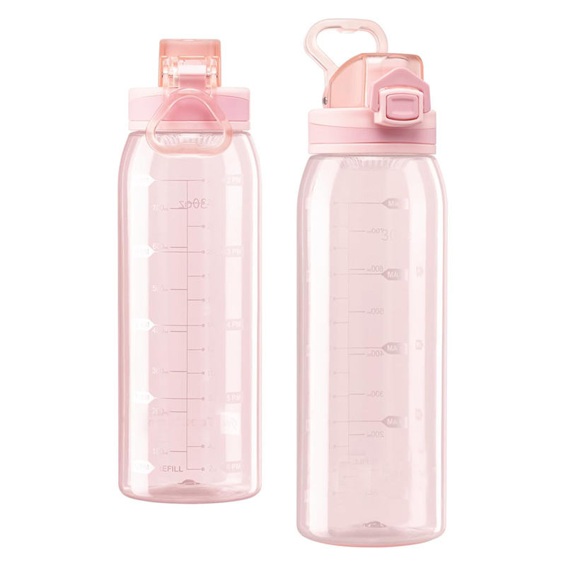 Custom Logo Durable Transparent BPA Free Water Bottle Large Water Filter Time Marker for Gym Workout Travel Camping Applicable