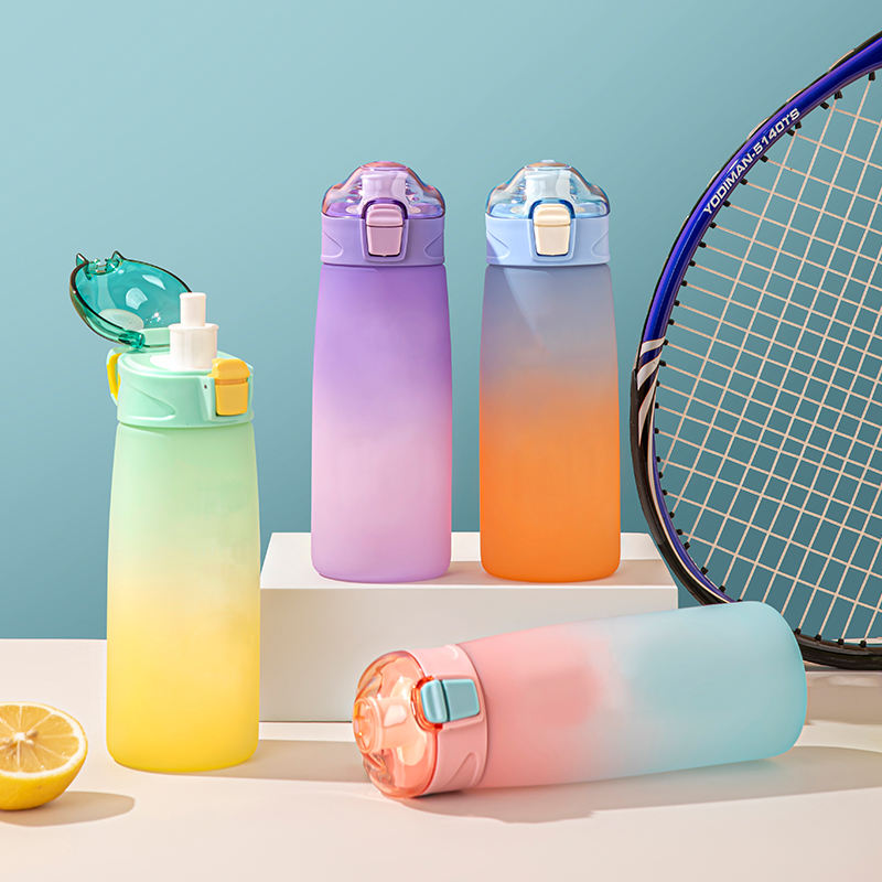 OEM Eco-Friendly Portable Gym Wide-Mouth Sport Bottles with Bounce Dust Lid Eco-friendly Plastic Drinkware